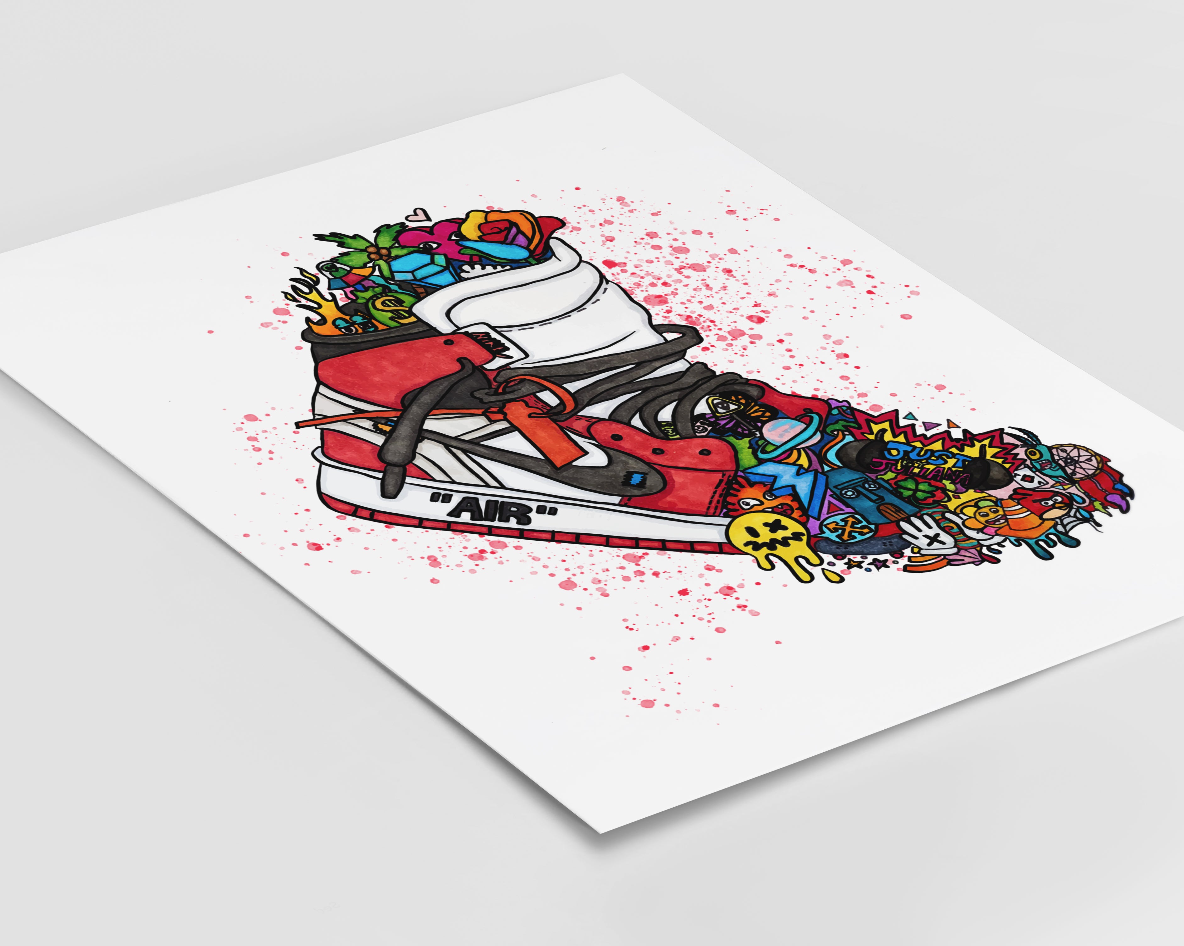 Sneaker Doodle Print Just by Juliana