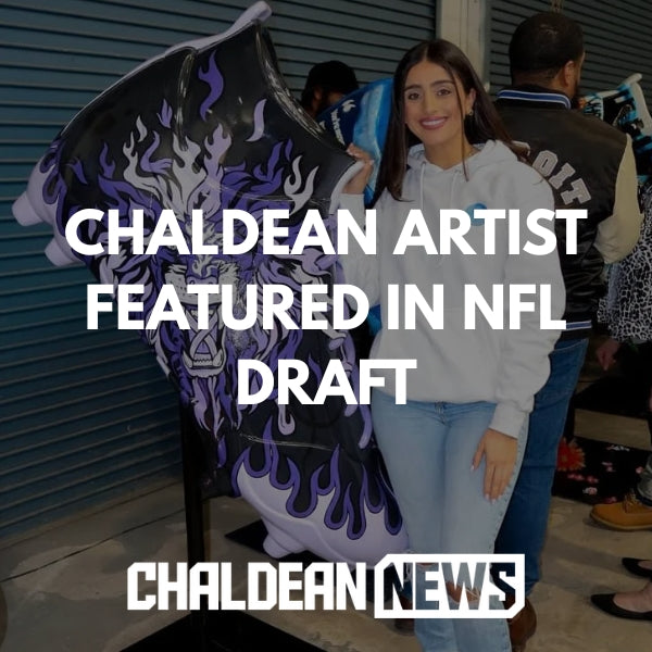 Chaldean News feature on Just by Juliana participating in NFL Draft cleat art project
