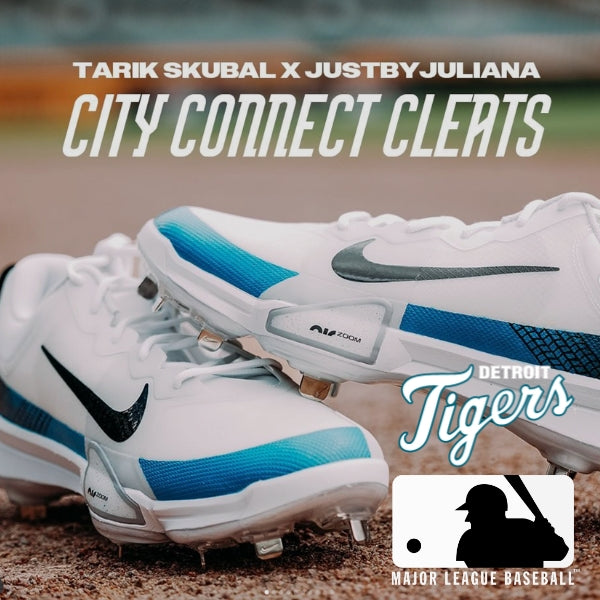 Detroit Tigers City Connect custom sneakers collaboration for Tarik Skubal by Just by Juliana