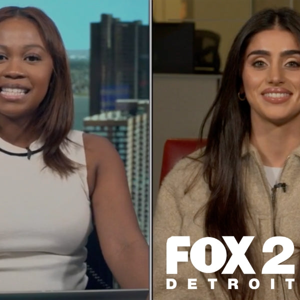 FOX 2 Detroit interview featuring Just by Juliana discussing custom artwork and creative projects