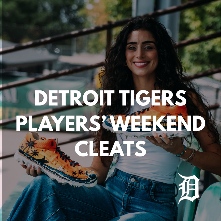 Detroit Tigers MLB Players’ Weekend custom cleats hand-painted by Just by Juliana