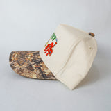 Side view of Camo Sport City Detroit wearable art hat by Just by Juliana