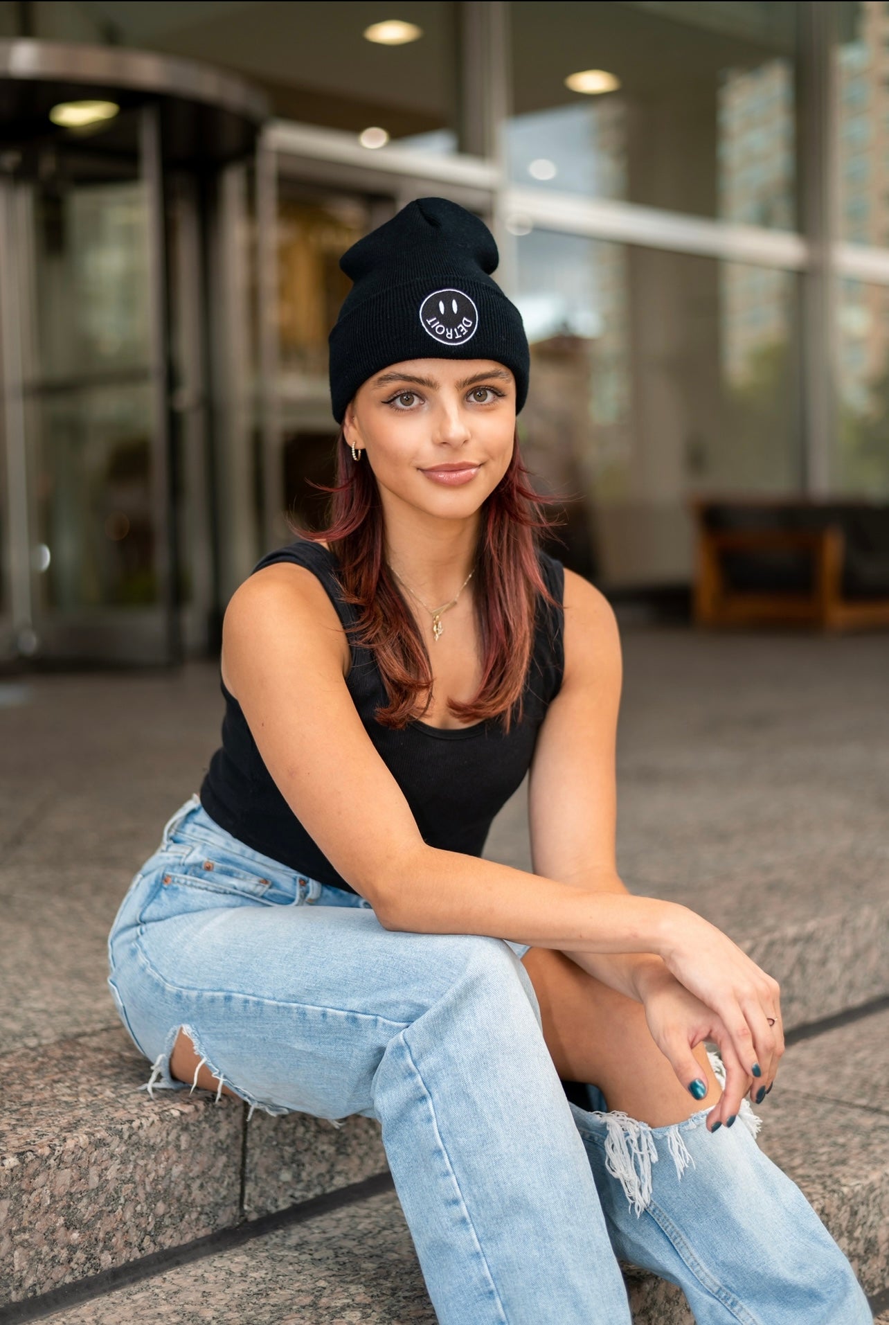 DV8 Classic Beanie | Detroit Comfortwear | Embroidered Smiley Hat